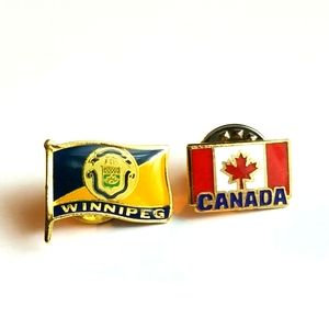 Canada lapel pins enamel gold tone Canadian maple leaf brooch